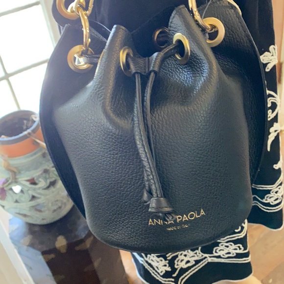 Anna Paola Bags Anna Paola Leather Round Black Bag Purse Nwt Poshmark